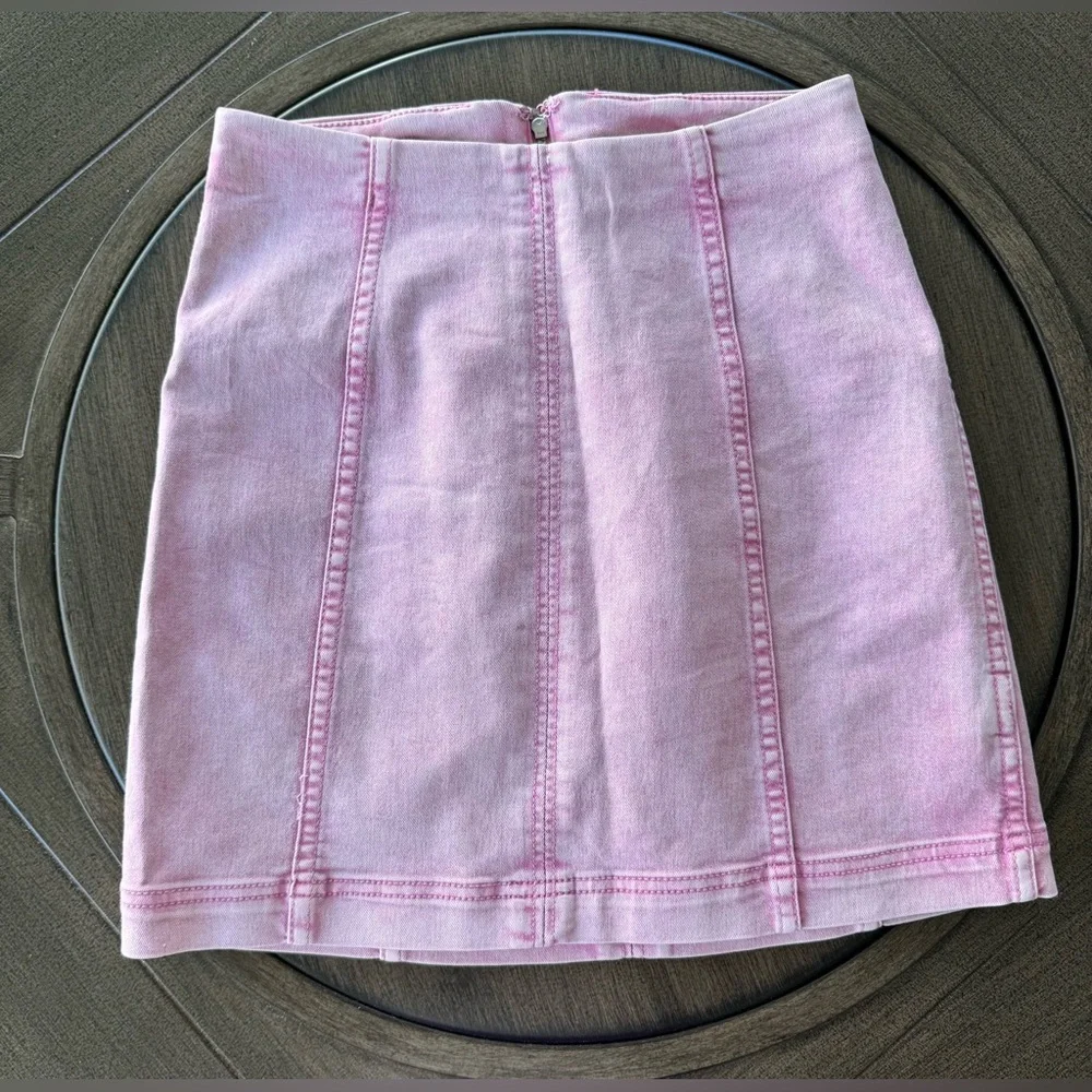 Free People Modern Femme Acid Wash Mini Skirt